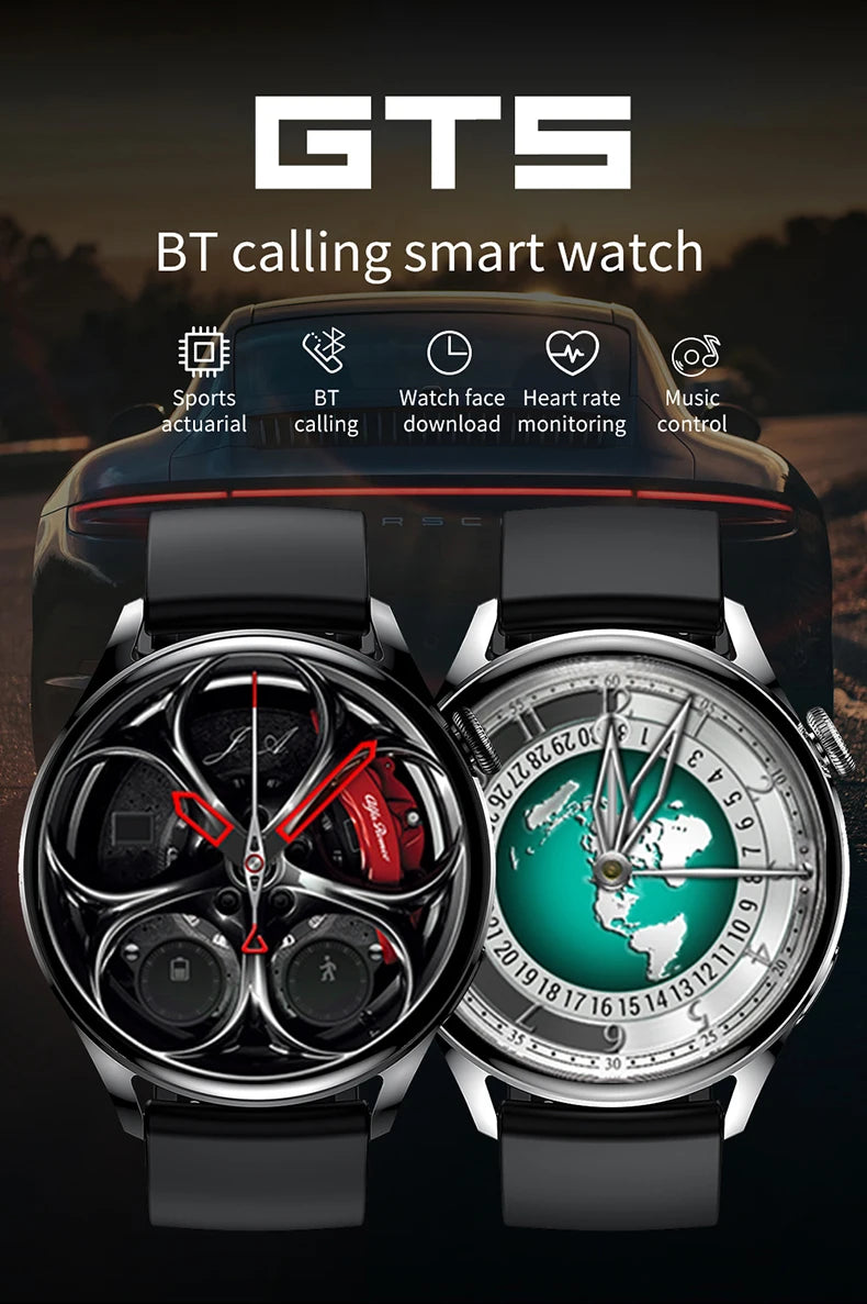 2023 novo gt5 relógio inteligente esportes fitness bluetooth chamada música freqüência cardíaca pressão arterial oxigênio no sangue lembrete do tempo smartwatch