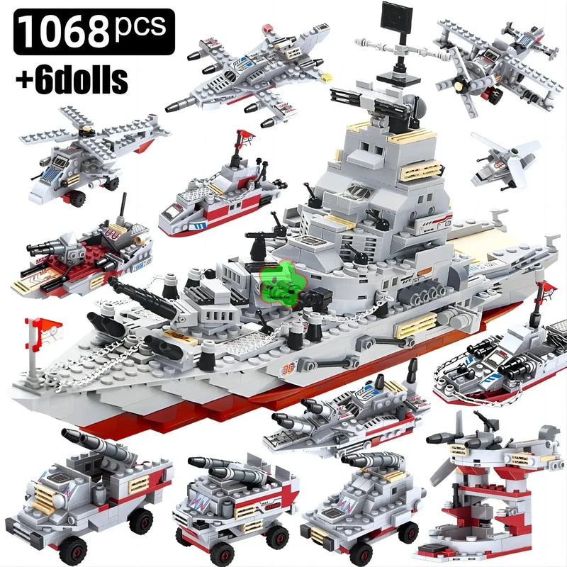 Marinha guerra carruagem navio exército barco avião modelo navios de guerra blocos de construção conjunto para meninos tijolos brinquedos presentes para o seu filho se diverti