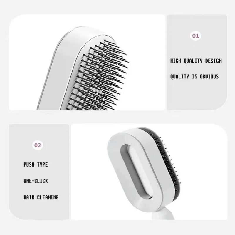 Escova de cabelo auto limpam-te, escova de massagem com almofada de ar 3d, escova de massagem para , limpeza com uma tecla, desembaraça mento, ferramentas de estilo