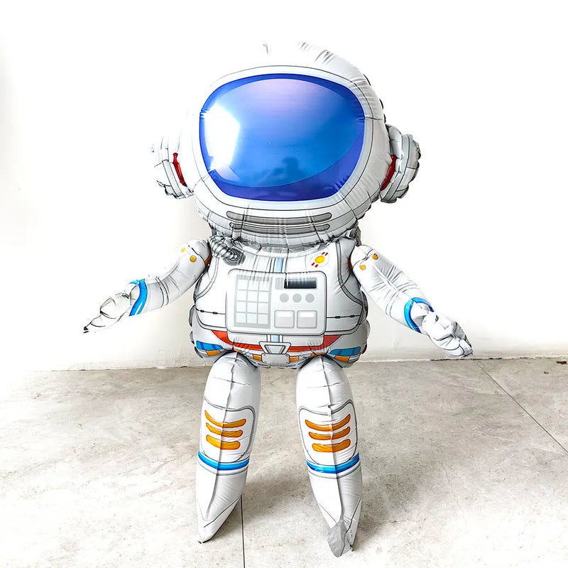Balão de astronauta espaço em pé 3d spaceman foguete folha balões para crianças meninos universo espaço festa de aniversário decoração favores