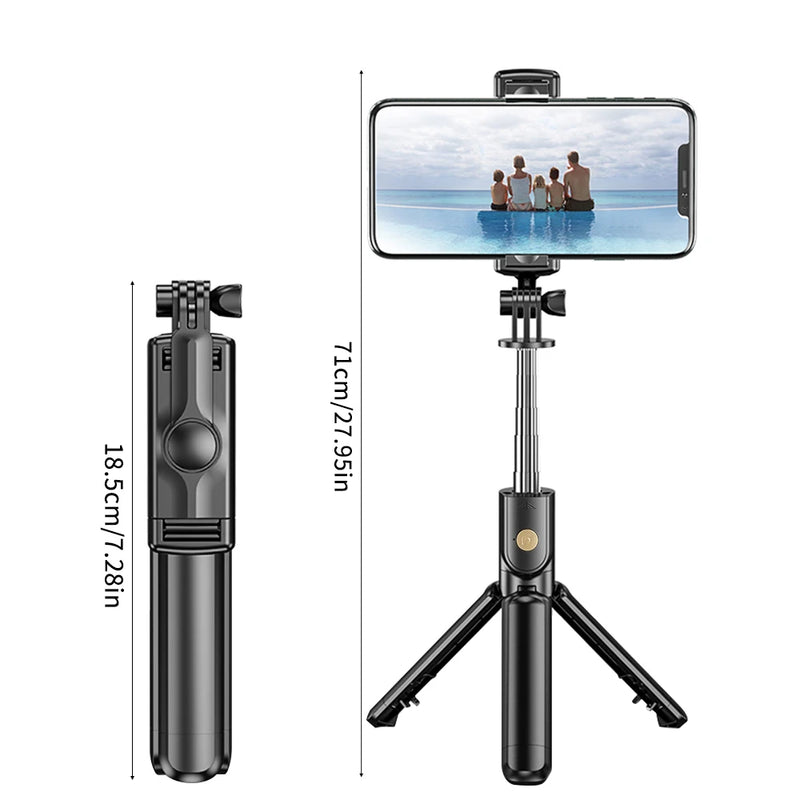 Wireless Selfie Stick Tripod Stand with Light Bluetooth Remote Extendable Tripod for iPhone Mobile Phone Tiktok Live Streaming