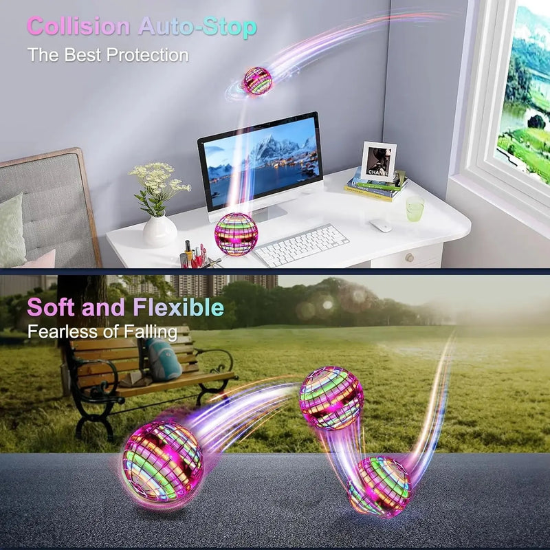 Bola giratória de indução com luz led, bola boomerang, jogo interativo, brinquedo interno e externo, presente para família