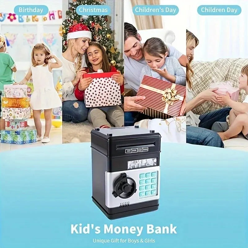 Cofrinho eletrônico com senha, caixa de dinheiro para crianças, moedas digitais, economia de dinheiro, máquina atm, presentes para crianças