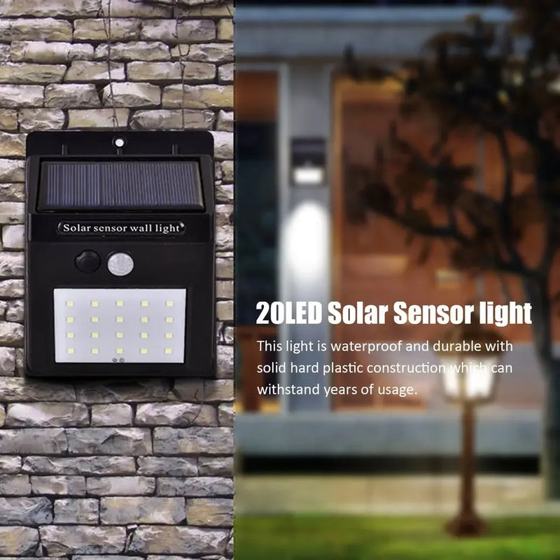 20 30 LED Luz Solar Ao Ar Livre Lâmpada Solar com Sensor de Movimento Luzes Solares À Prova D 'Água Luz Solar para Decoração de Jardim