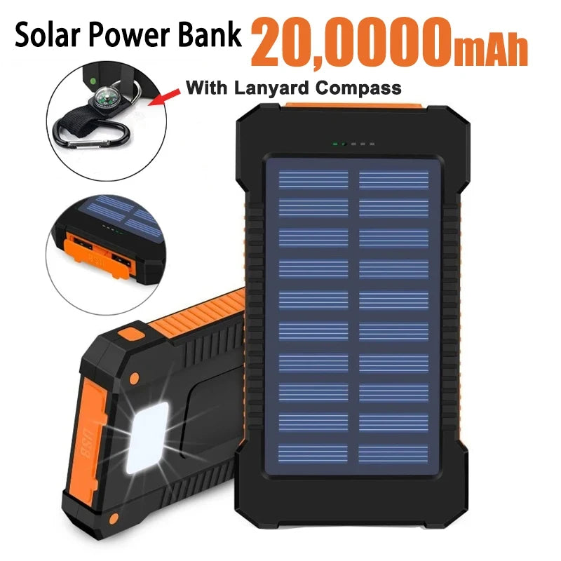 200000mah grande capacidade banco de energia solar portátil com cordão bússola bateria externa carregamento ao ar livre powerbank 2024 novo
- GRANDE LANÇAMENTO DE 2024