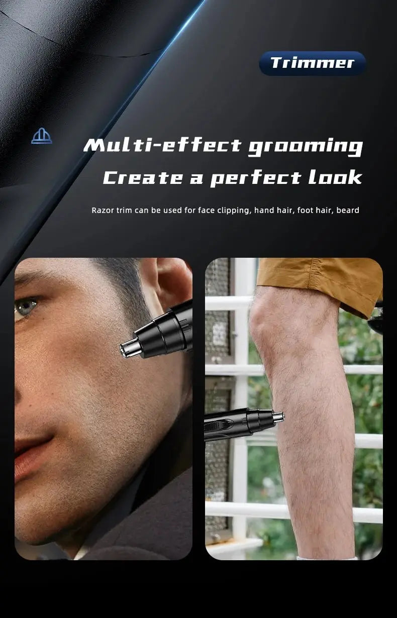 Aparador elétrico preto de pelos de nariz para homens e mulheres, disponível com baixo ruído, alto torque, motor de alta velocidade, cabelo nasal lavável