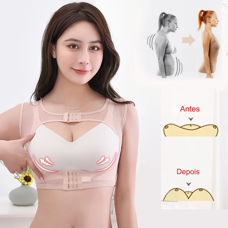 Sutiã invisível modelador de corpo, espartilho feminino para coleta de peito, corretor de postura, costas, ombro, cuidados de saúde, roupa íntima reunida